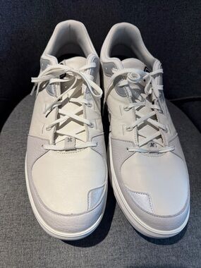 Men's White Low-Top Leather Goff Sneakers - Minimal Athletic Style